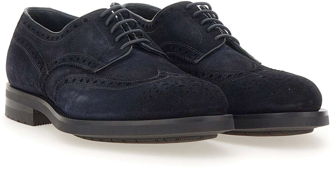 Santoni Flat Shoes Blue Blauw