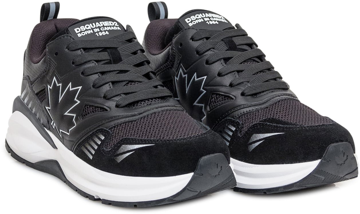 Dsquared2 Heren Lace-Up Low Top Sneakers Zwart