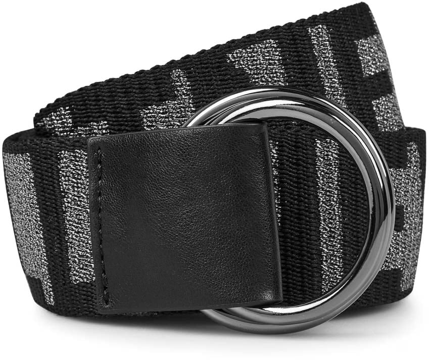 Stella McCartney Monogram Logo Lurex Tape Belt Grijs