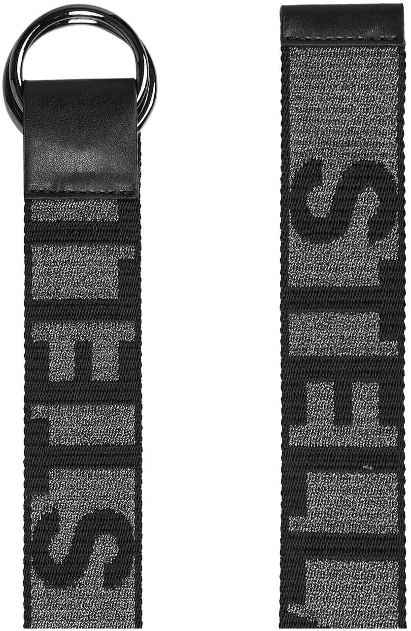 Stella McCartney Monogram Logo Lurex Tape Belt Grijs