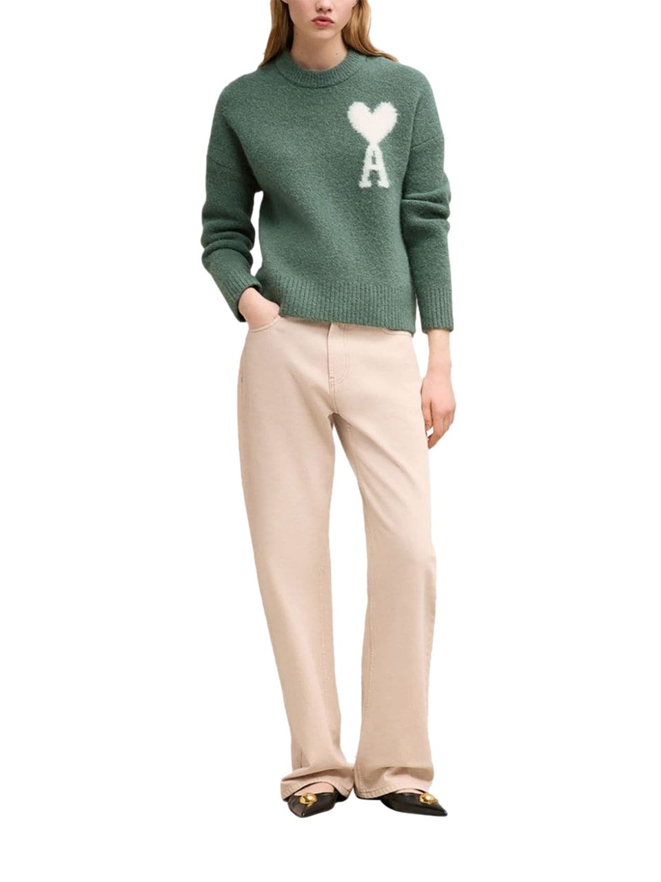 AMI Paris pull en laine Groen