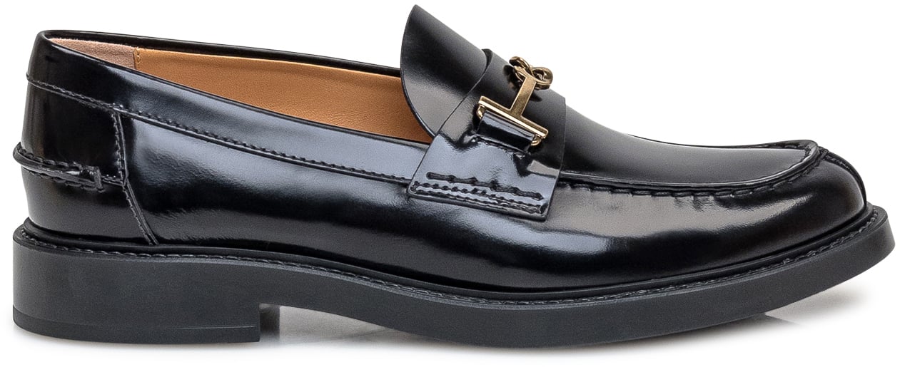 Tod's Tod's Black leather loafers Zwart