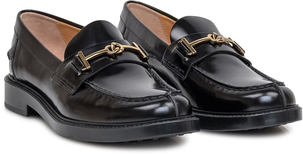 Tod's Tod's Black leather loafers Zwart