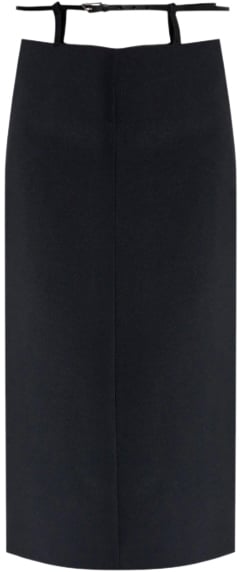 The Attico Midi Skirt Black Zwart