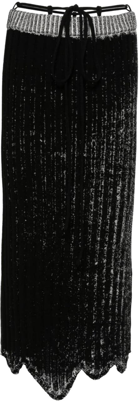 Acne Studios Knitted Skirt - Black/white Wit
