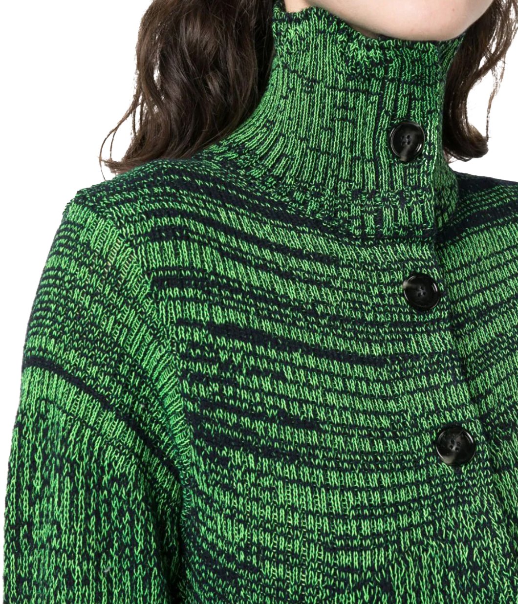 Acne Studios Button Up Knit Sweater - Navy/flou Green Blauw
