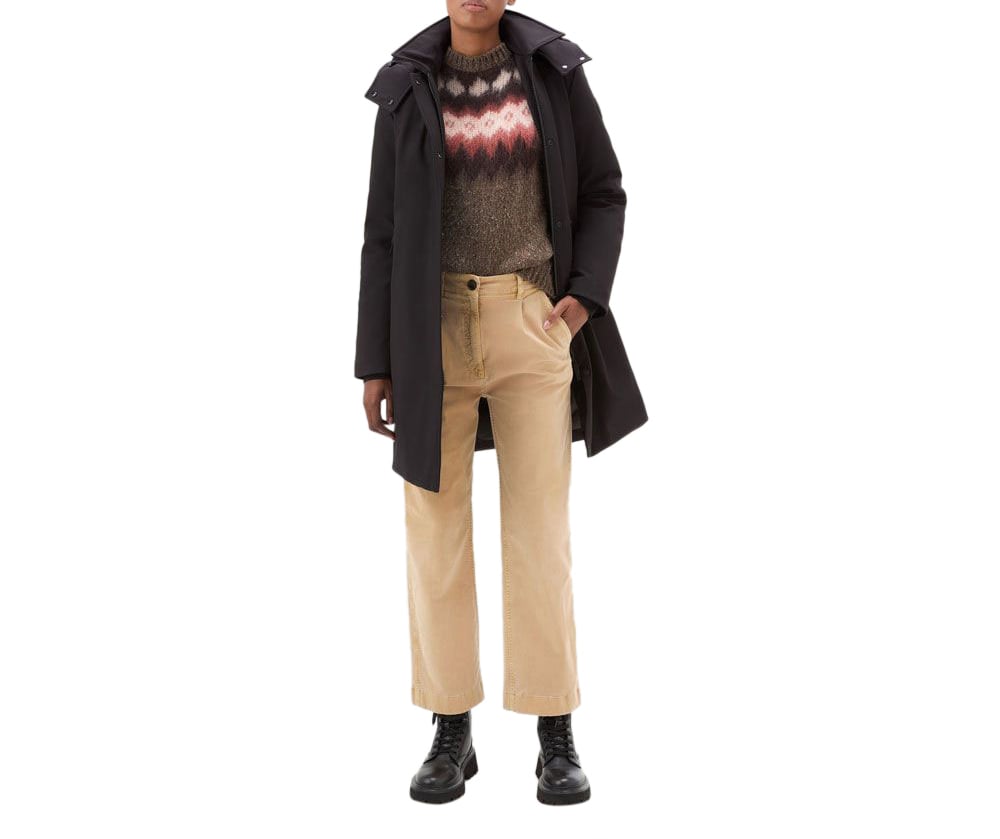 Woolrich Firth Down Hooded Trench Zwart