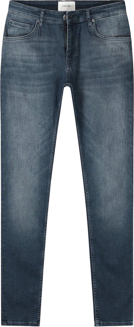 Pure Path Slim fit jeans blauw stretch Blauw