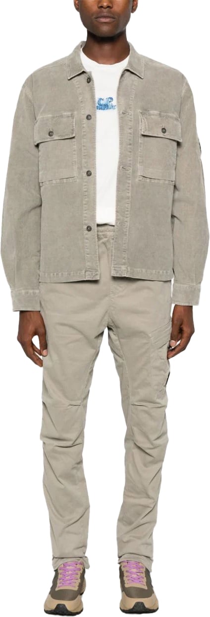 CP Company shirtjacket velours khakI Groen
