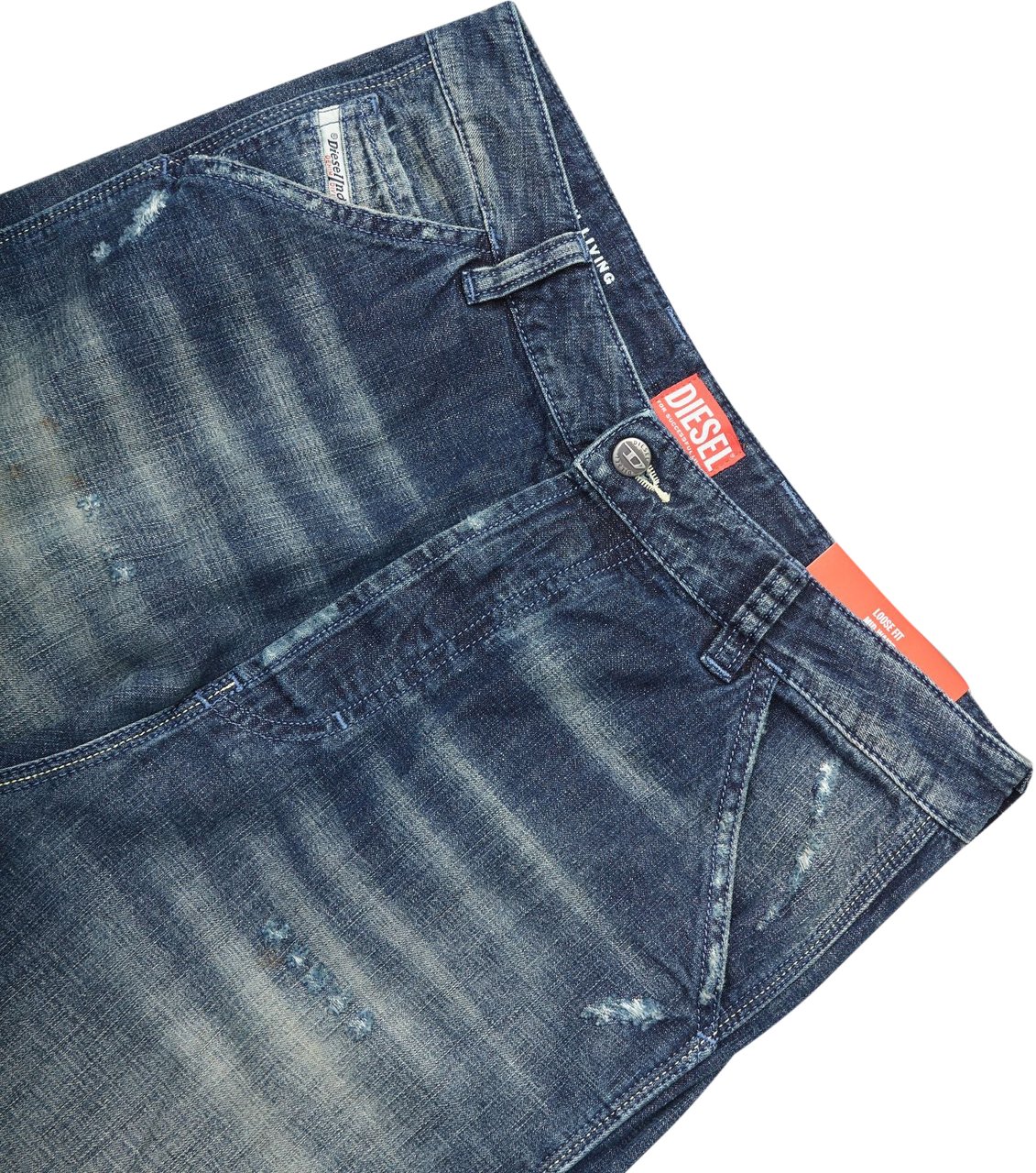 Diesel Jeans Livery Wide Denim Blu Blauw