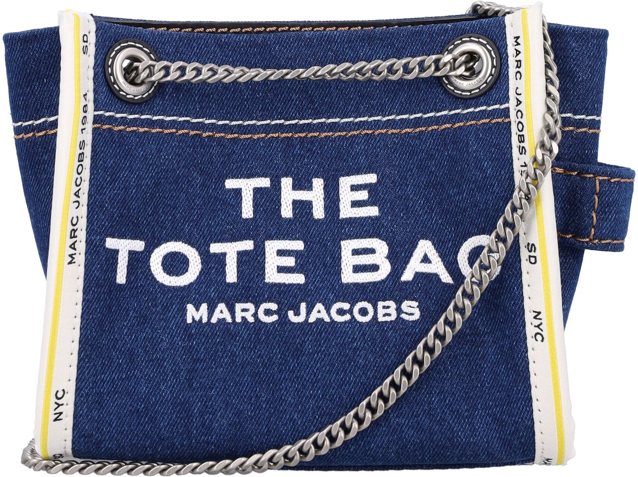 Marc Jacobs The Crossbody Tote Chain Denim Dark Wash Grijs
