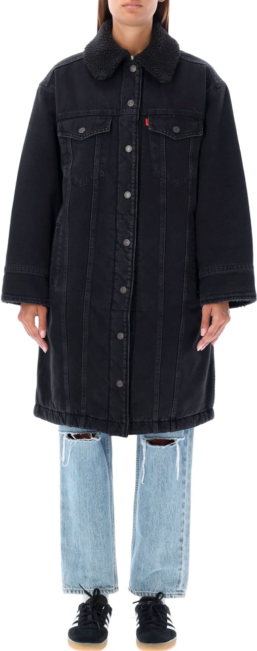 Levi's Padded Trucker Denim Jacket Nero Zwart
