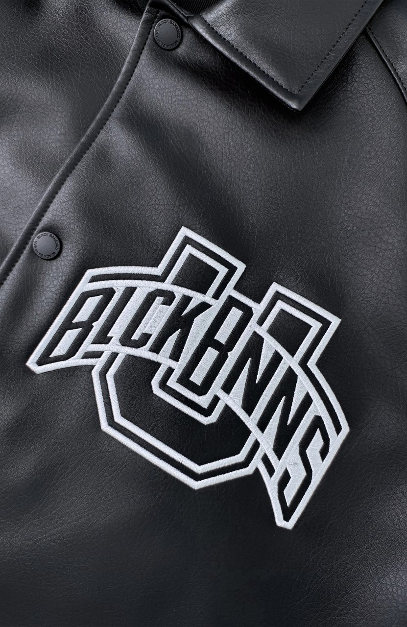 Black Bananas Leather University Jack Heren Zwart Zwart