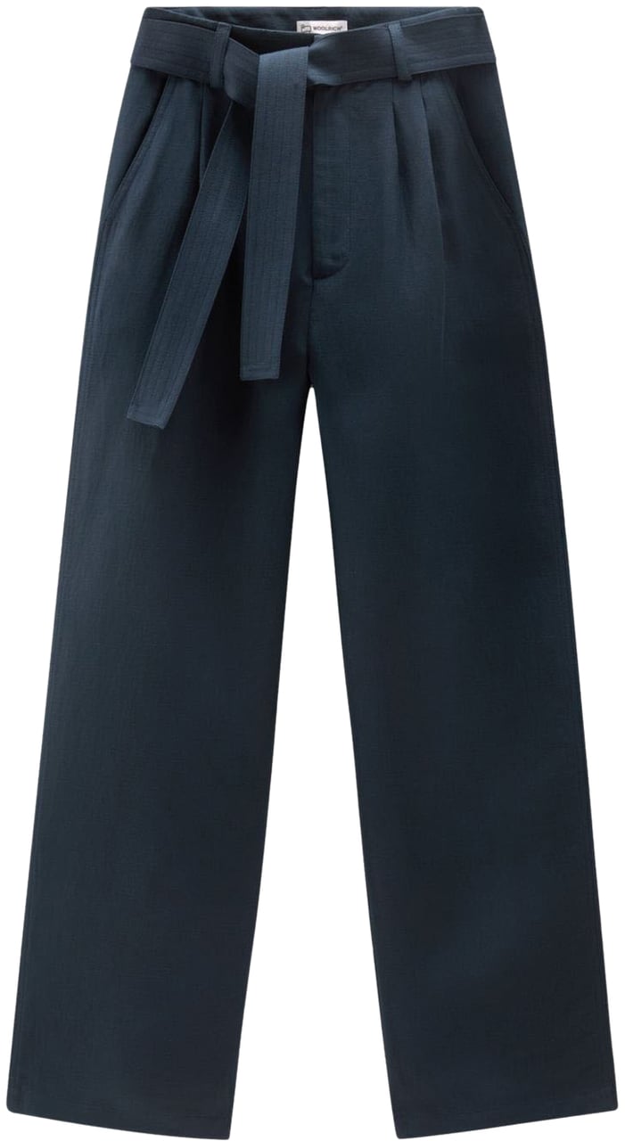 Woolrich Trousers Melton Blue Blauw