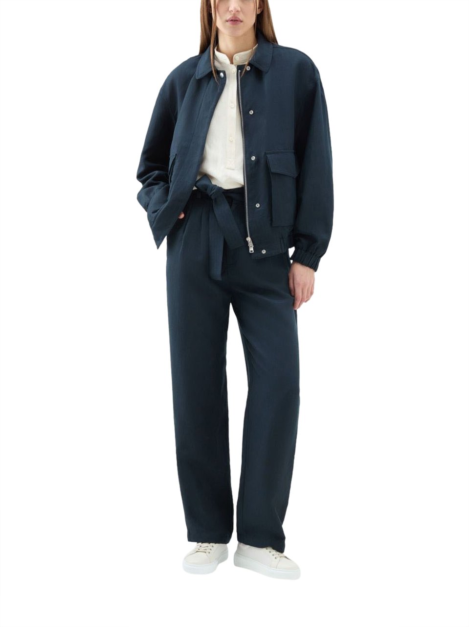 Woolrich Trousers Melton Blue Blauw