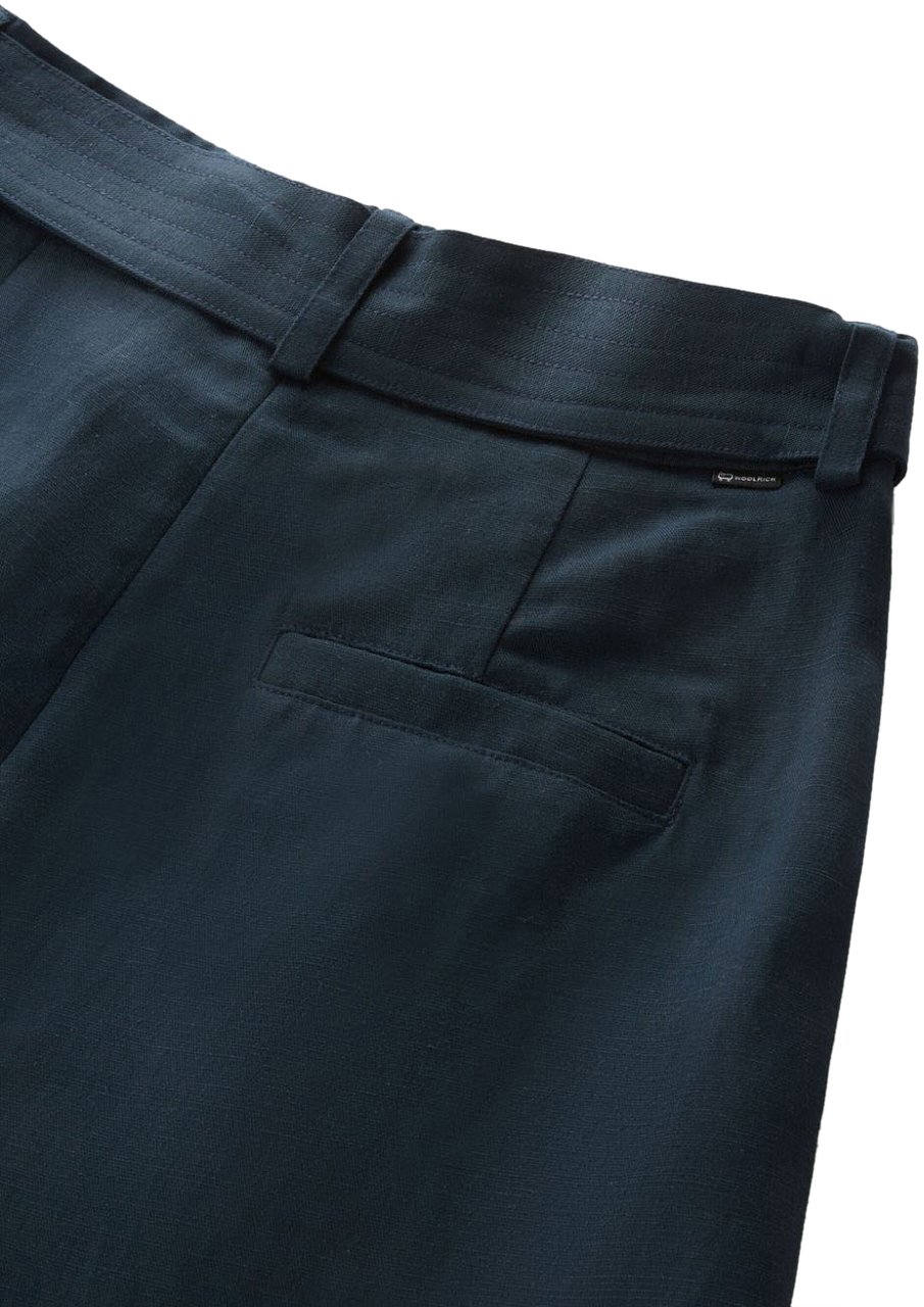 Woolrich Trousers Melton Blue Blauw