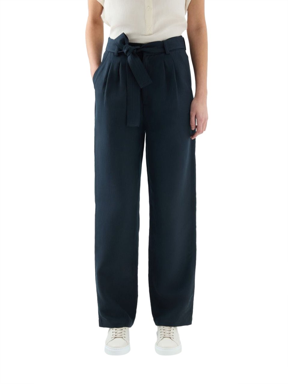 Woolrich Trousers Melton Blue Blauw