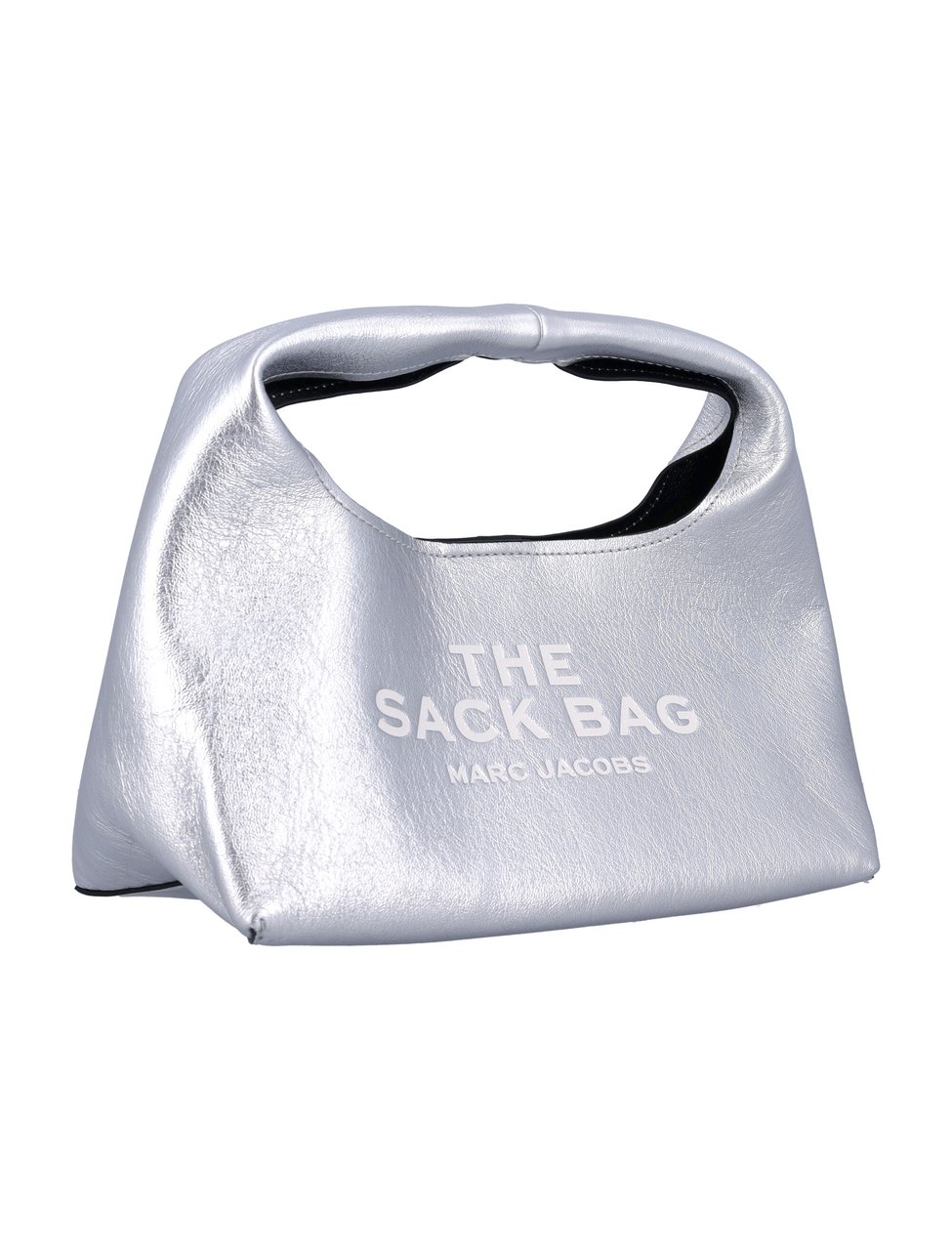 Marc Jacobs The Mini Sack Bag Metallic Leather Argento Zilver