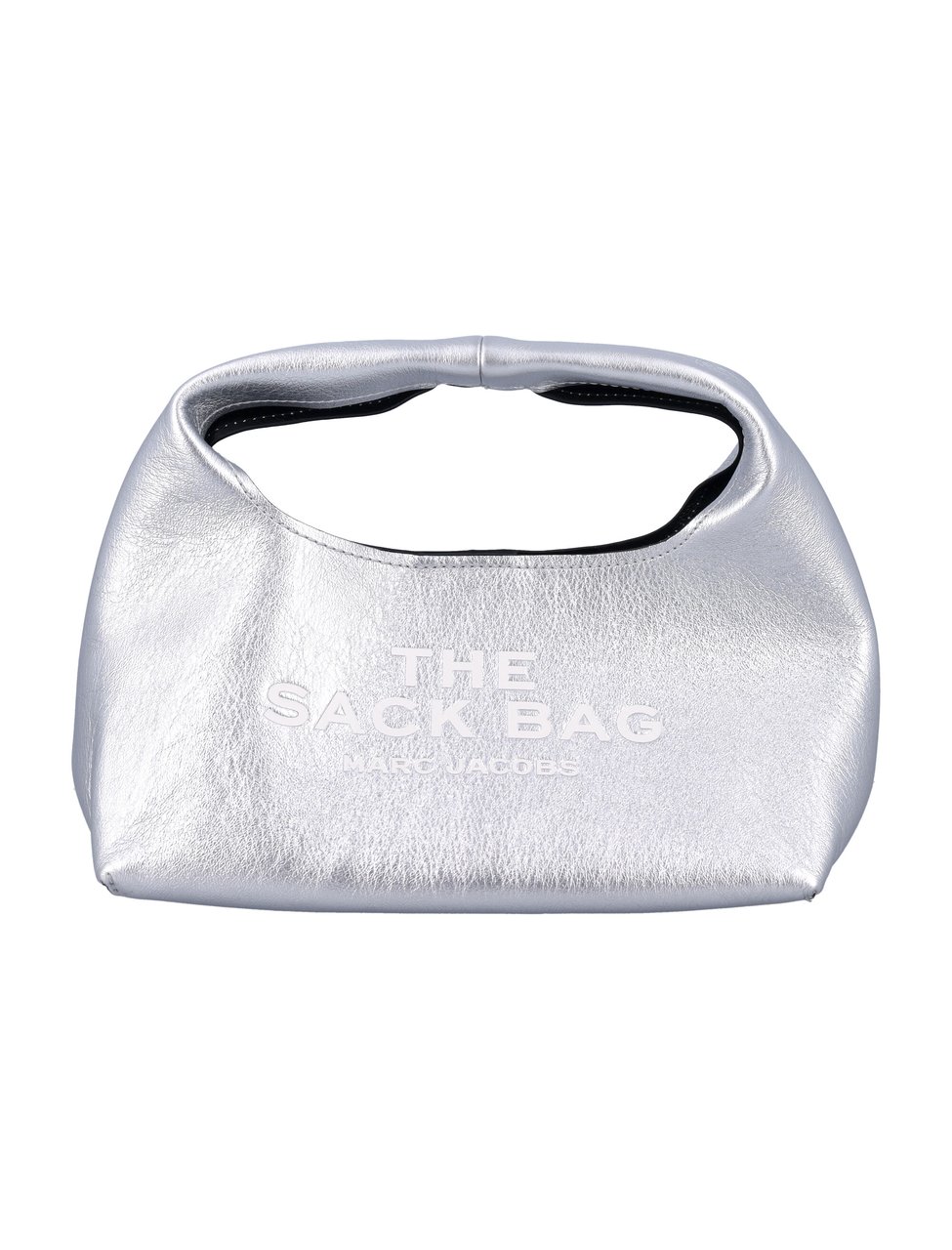 Marc Jacobs The Mini Sack Bag Metallic Leather Argento Zilver