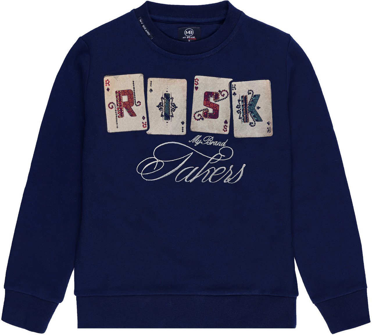 My Brand Risk Playercard Sweater Navy | NAVY Blauw