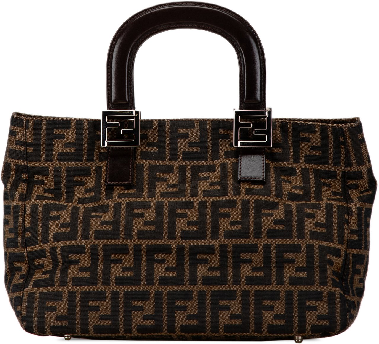 Fendi Small Zucca Canvas Twins Tote Bruin