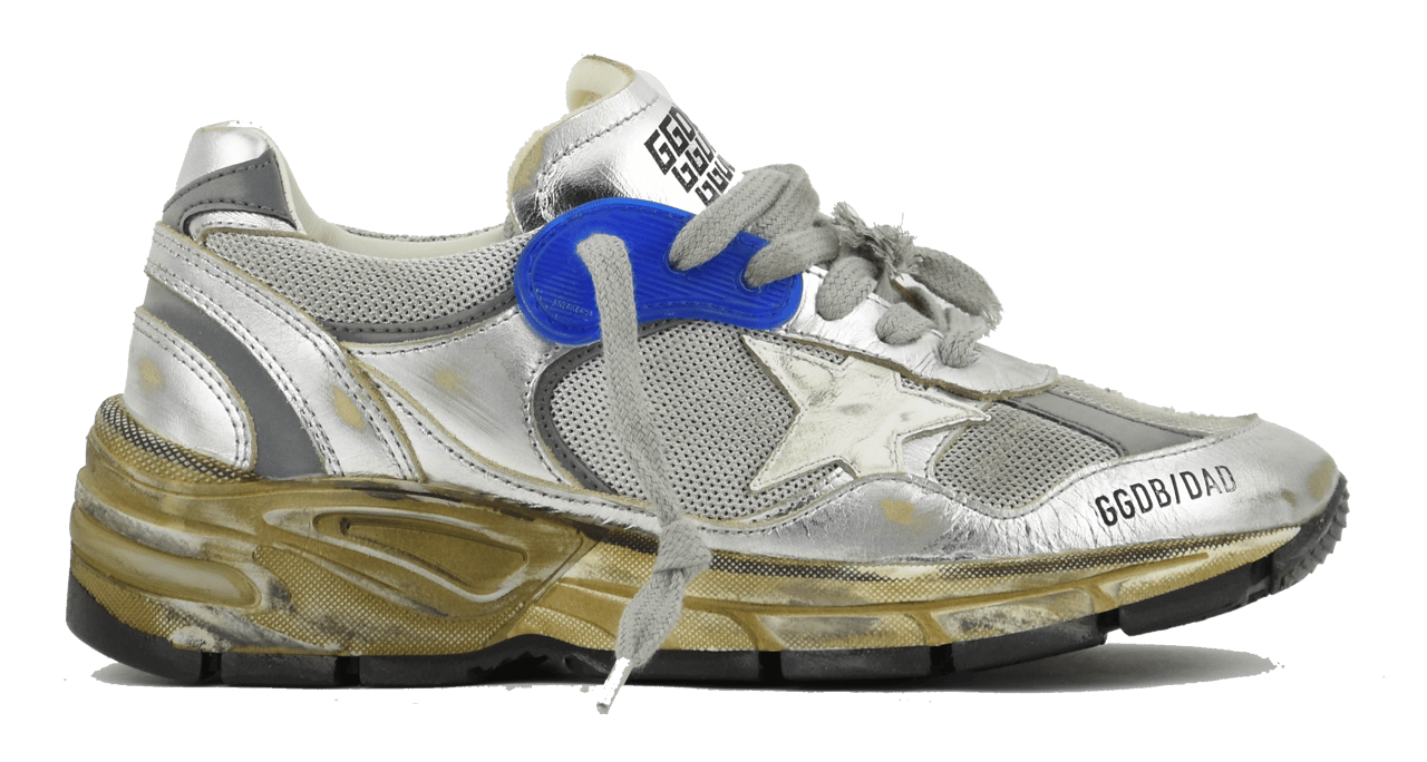Golden Goose Running Dad Silver Blue Zilver