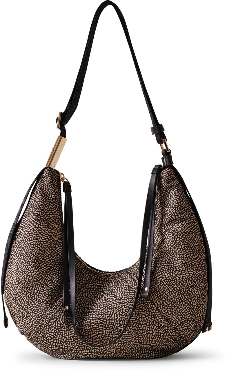 Borbonese FOLD HOBO SMALL Zwart