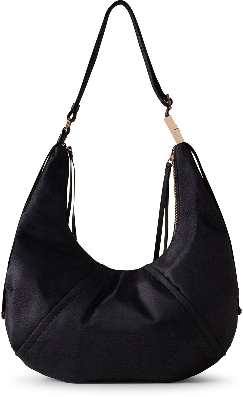 Borbonese FOLD HOBO MEDIUM Zwart