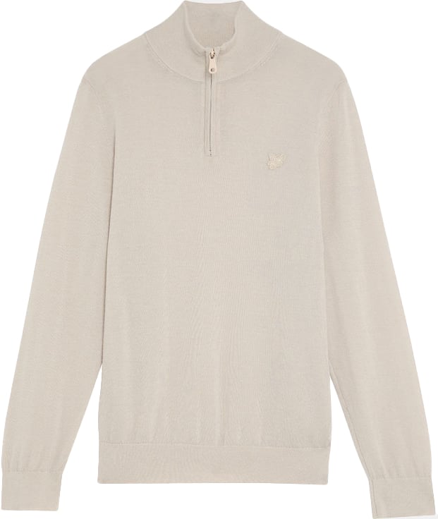 Lyle & Scott Lyle&scott Tonal Eagle Merino Quarter Zip Jumper Truien Beige Kn2122vc Beige