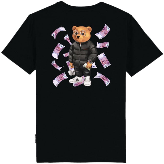 Baron Filou Organic Backprint T-Shirt, Filou XCIII. Flying Euro Zwart
