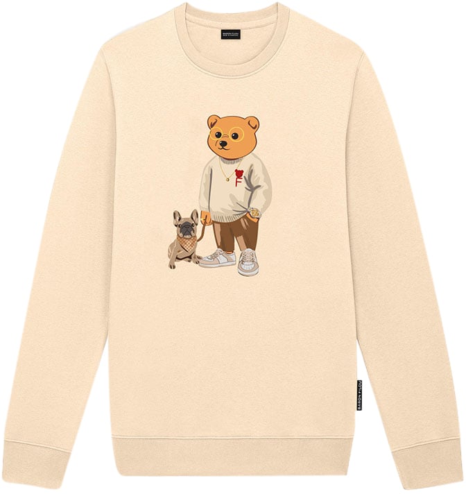 Baron Filou Organic Embroidered Pullover Filou LXXXVIII. Beige