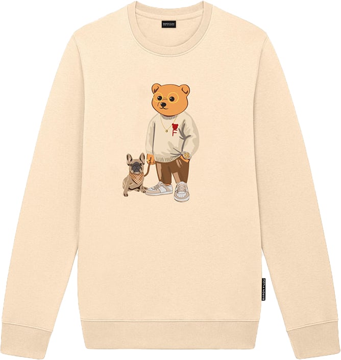 Baron Filou Organic Embroidered Pullover Filou LXXXVIII. Beige