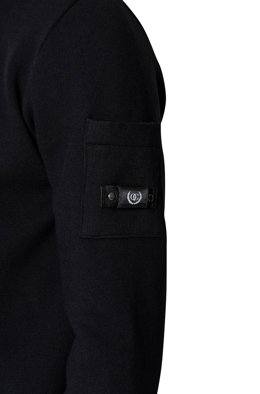 Quotrell Couteux Knitted Button Up | Black Zwart