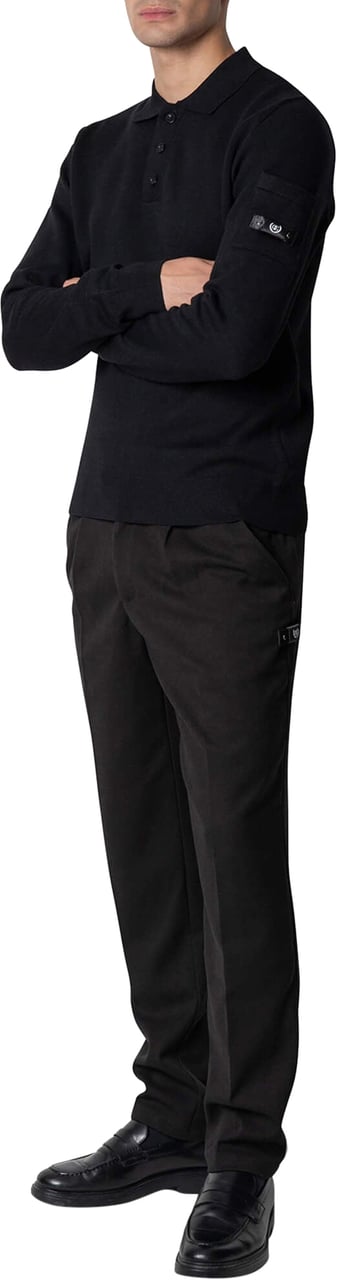 Quotrell Couteux Knitted Button Up | Black Zwart