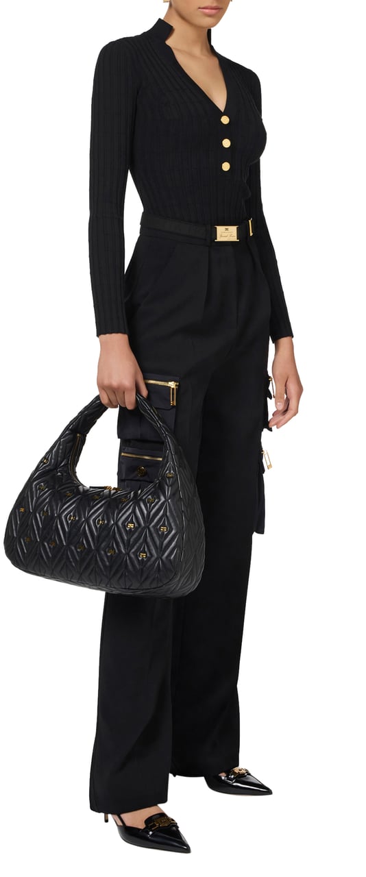 Elisabetta Franchi Trousers Black Zwart