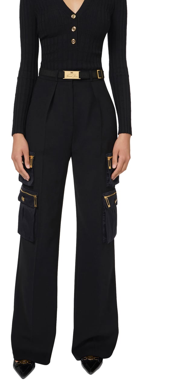 Elisabetta Franchi Trousers Black Zwart