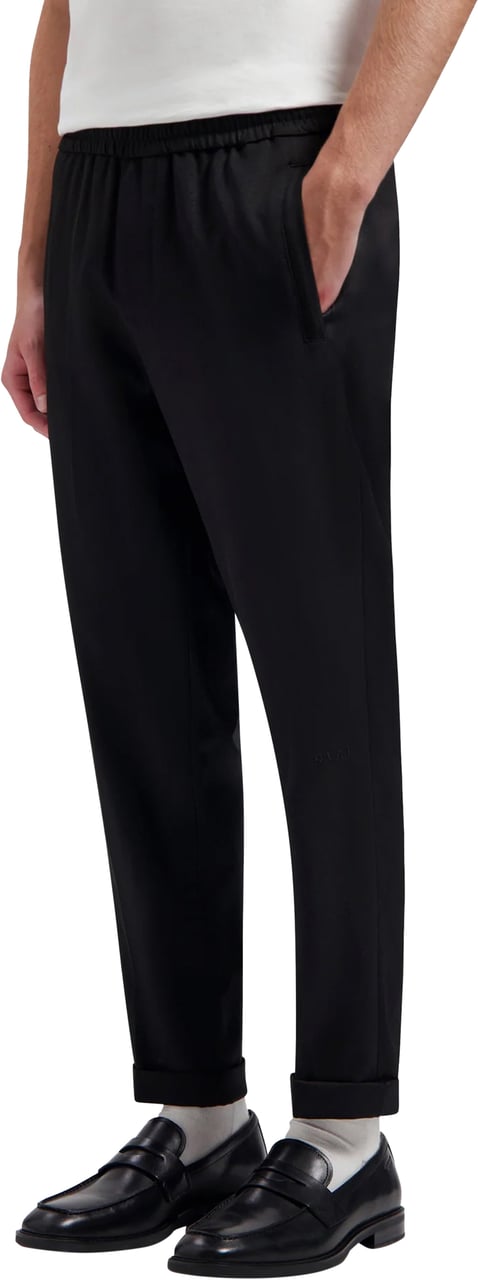 ØLÅF Hussein Broeken Tailored Slim Elasticated Pant Zwart