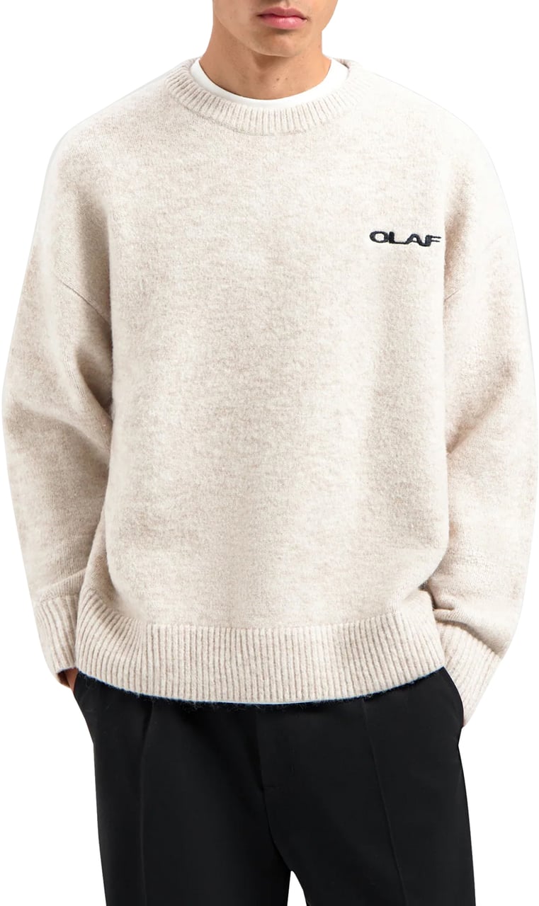 ØLÅF Hussein Knitwear Drift Knitted Crewneck Wit
