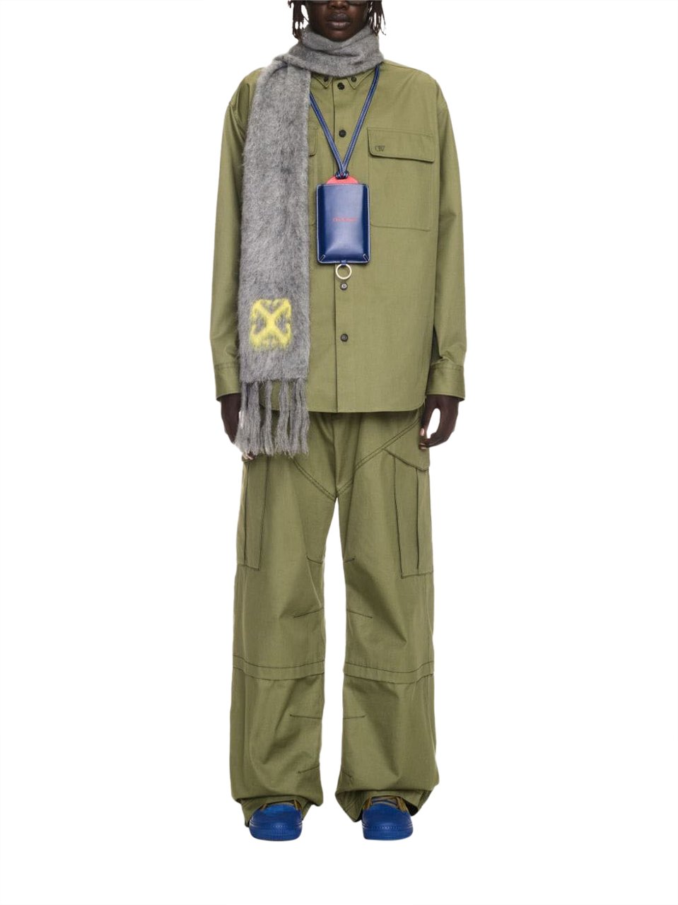 OFF-WHITE Pantalone Straight Cargo Groen
