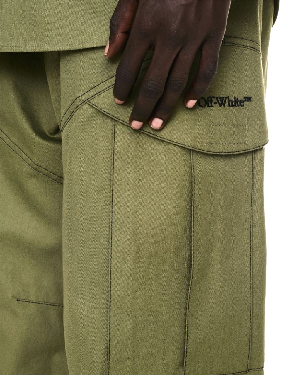 OFF-WHITE Pantalone Straight Cargo Groen