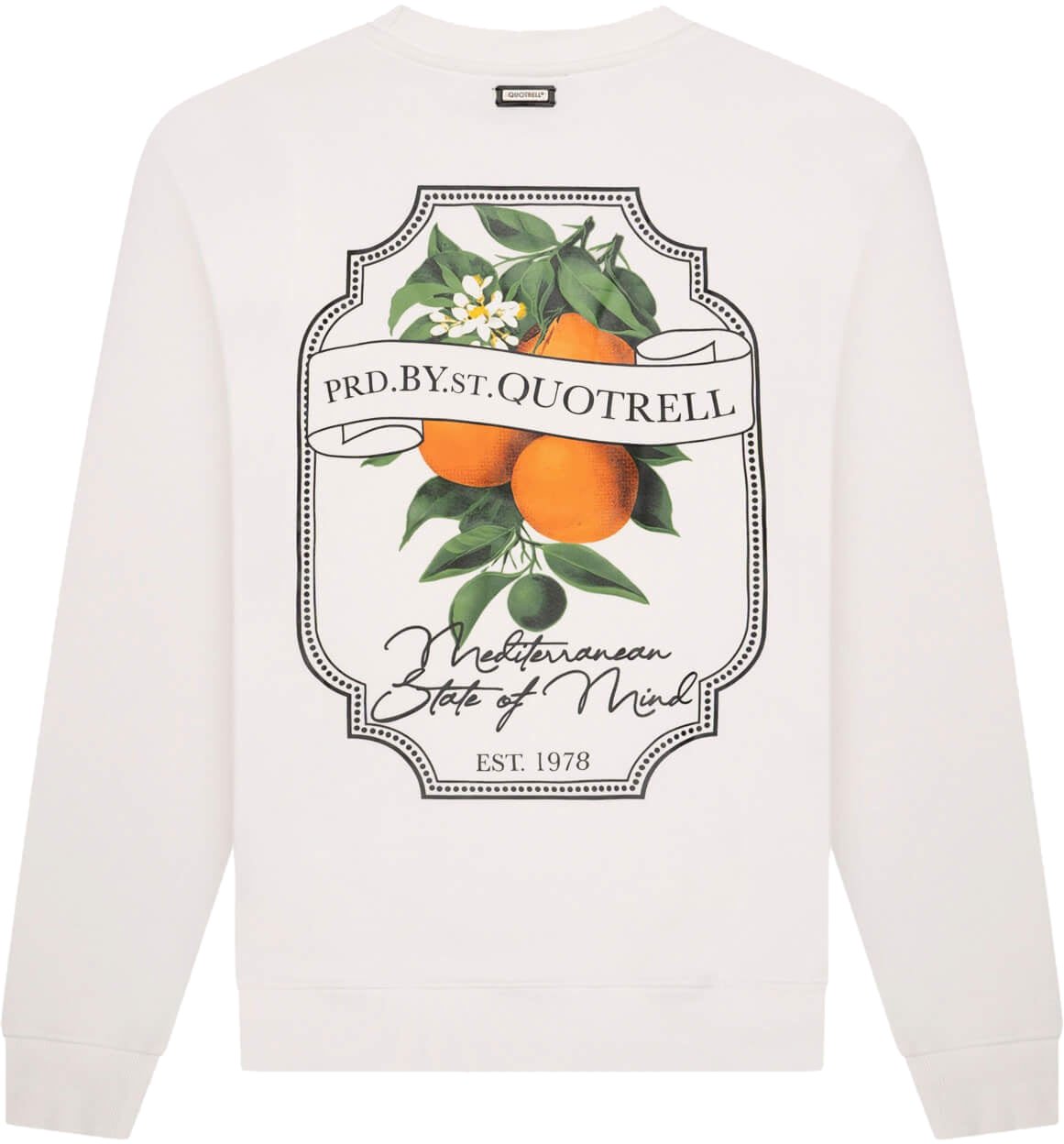 Quotrell Mineola Crewneck | Off White/black Wit