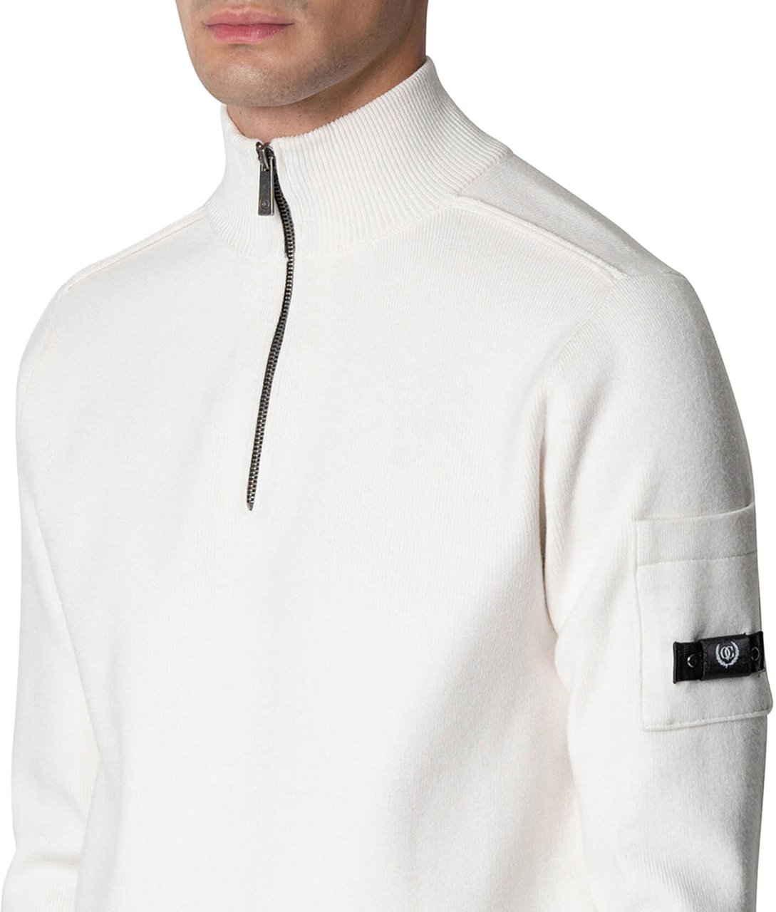 Quotrell Palace Knitted Halfzip | Ecru Beige