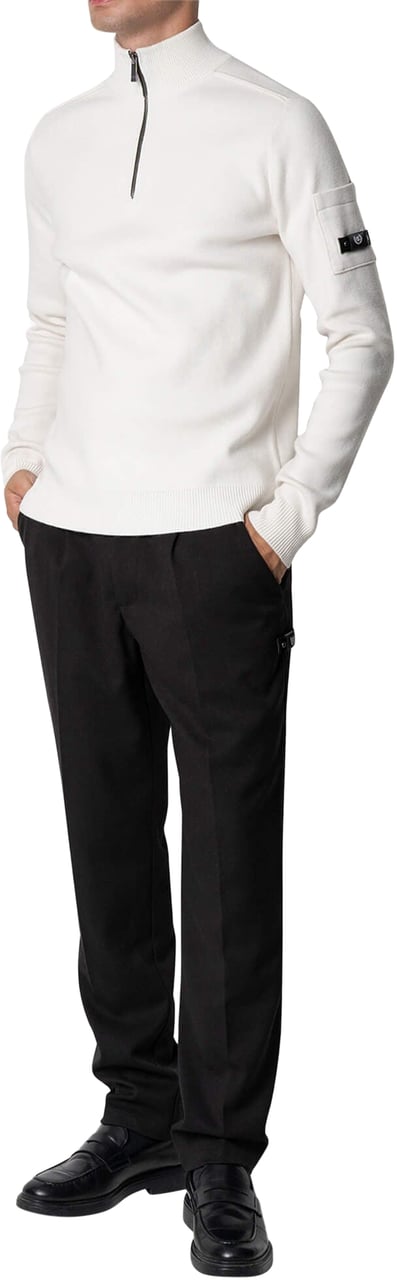 Quotrell Palace Knitted Halfzip | Ecru Beige