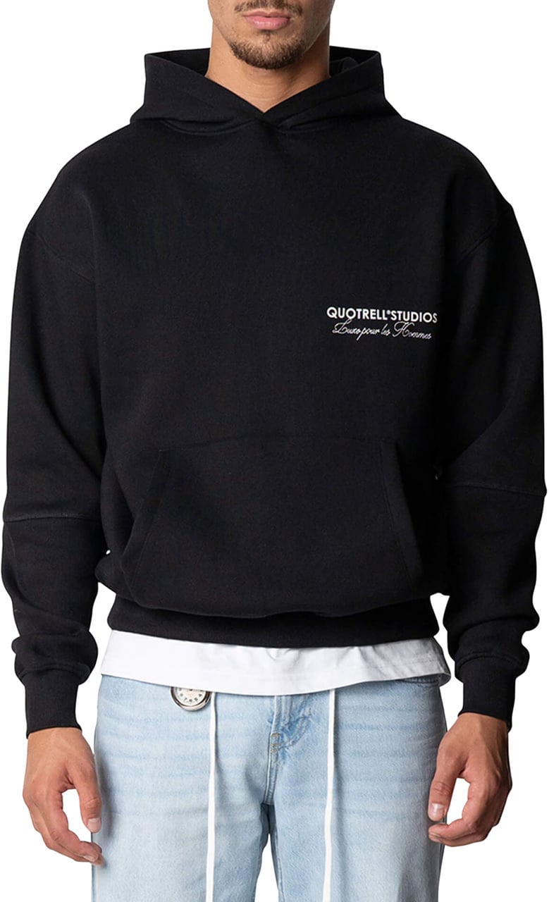 Quotrell Studios Hoodie | Black/white Zwart