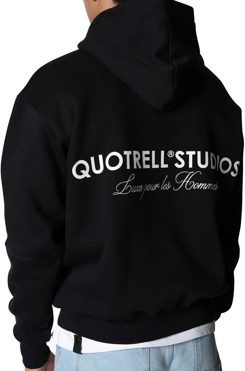 Quotrell Studios Hoodie | Black/white Zwart