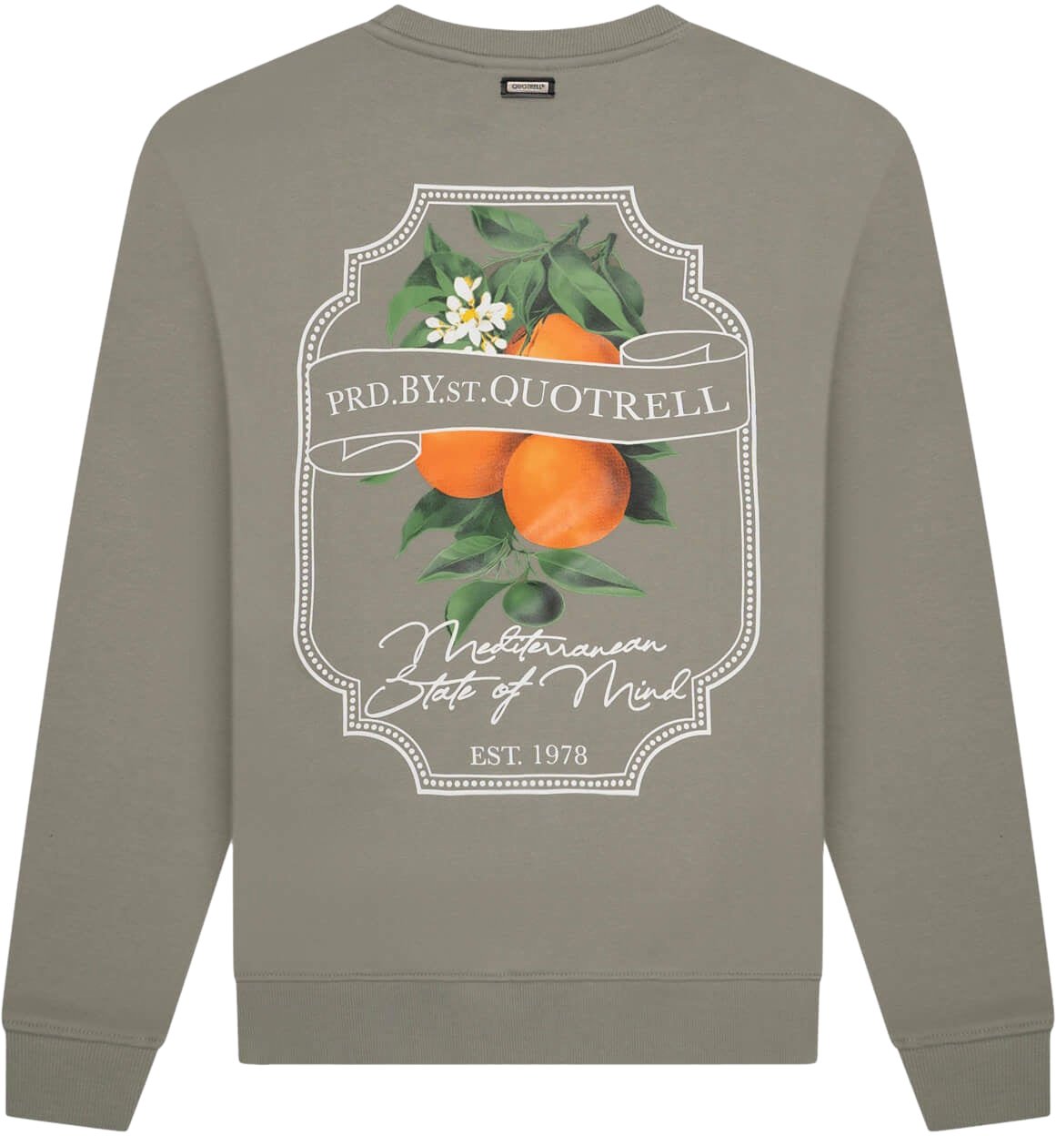 Quotrell Mineola Crewneck | Faded Olive/white Groen