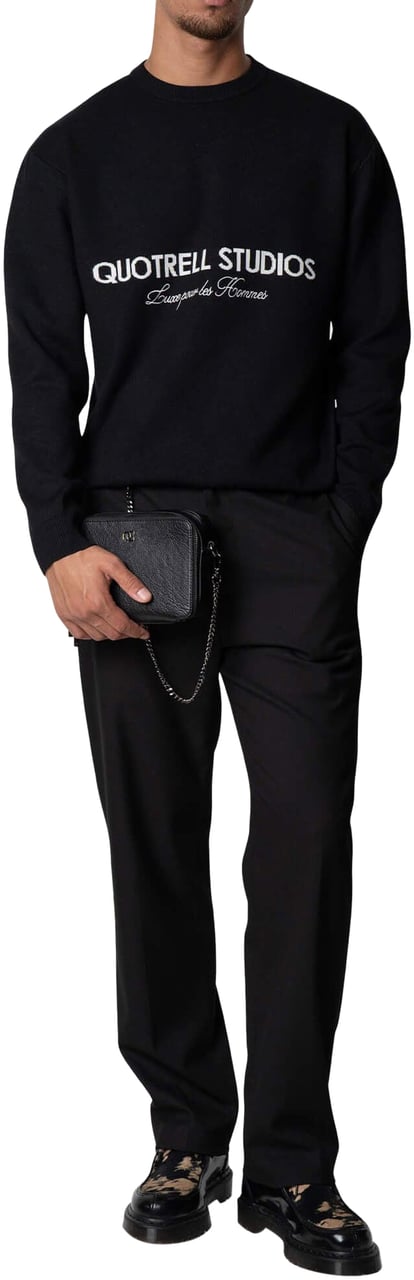 Quotrell Studios Knitted Crewneck | Black/white Zwart
