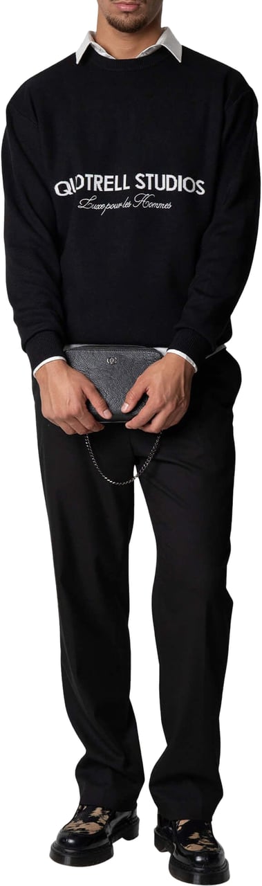 Quotrell Studios Knitted Crewneck | Black/white Zwart