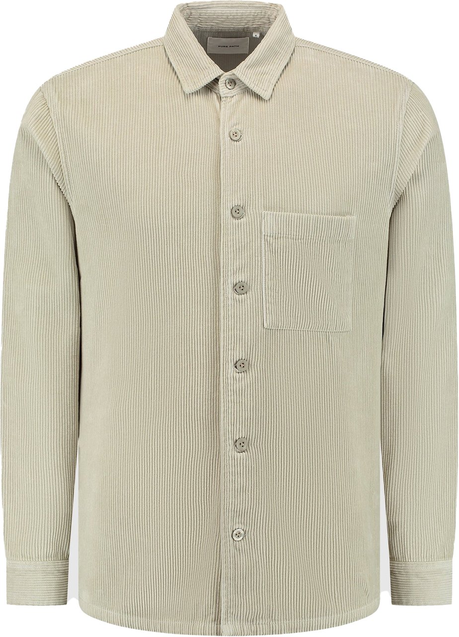 Pure Path Overshirt licht groen rib Groen