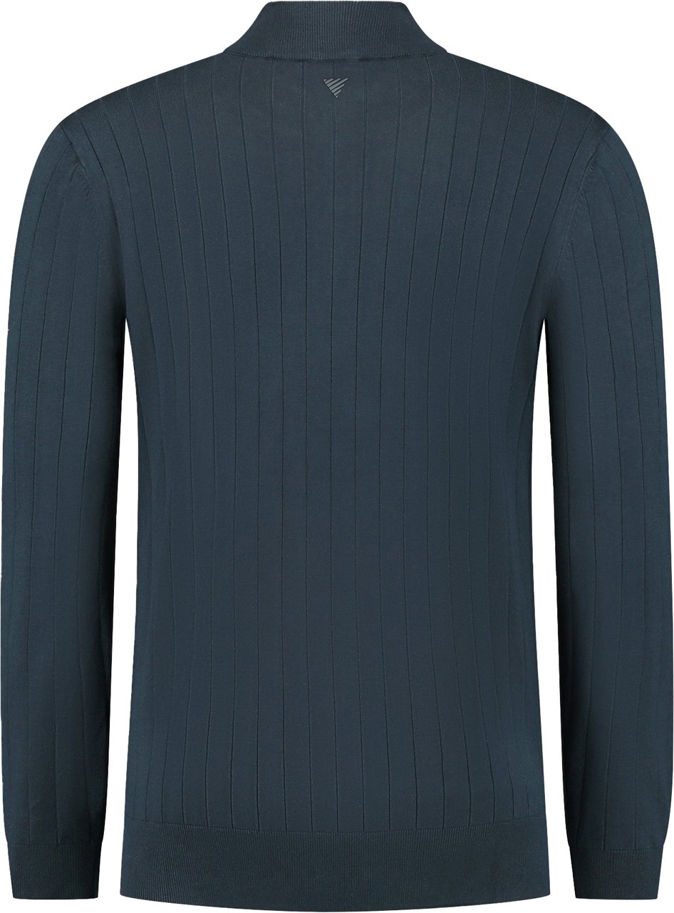 Pure Path Vertical striped halfzip knitwear Blauw